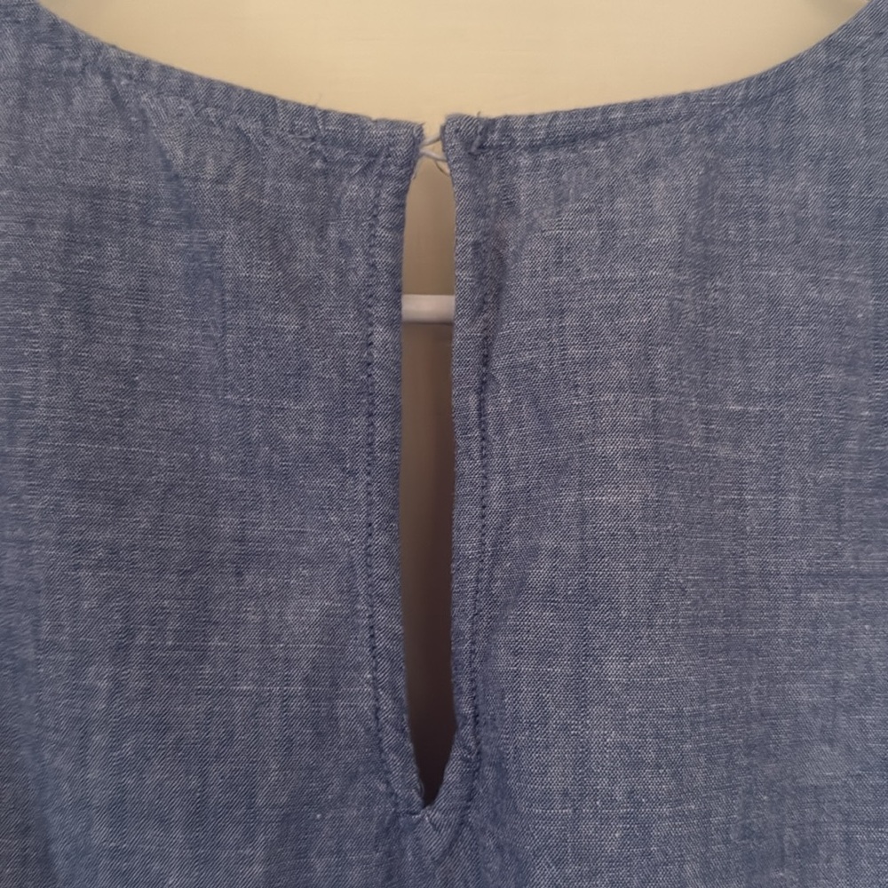 100% Cotton LOFT Denim Blue Romper Shorts - Picture 6 of 12